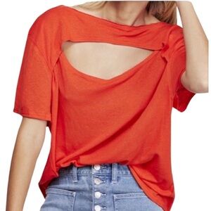 FREE PEOPLE - WE THE FREE June Tee in Rome Red Small